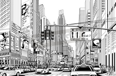 Tableau  Illustration of a street in New York city