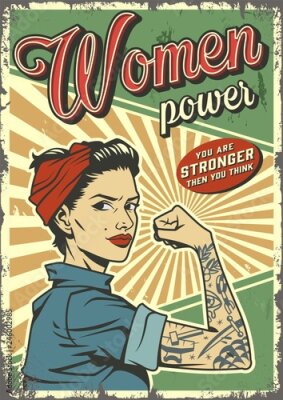 Illustration rétro du pouvoir féminin