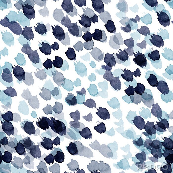 Tableau  Illustration transparente motif blanc avec des taches et des imperfections aquarelles bleues et grises. Sera bon pour décorer une carte postale, des affiches, des cadeaux, du papier d’emballage, des c