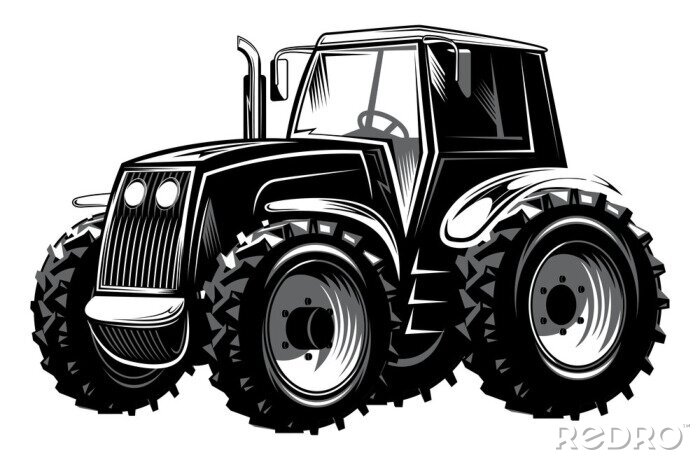 Tableau  Illustration vectorielle du tracteur agricole pour le design