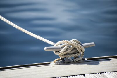 Tableau  Image de détail de corde yacht taquet sur le pont du voilier