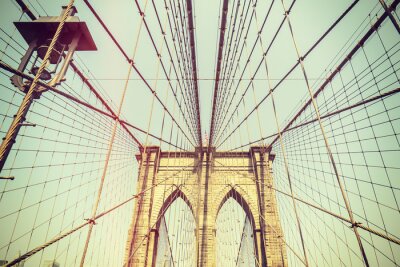 Tableau  Image rétro tonique du pont de Brooklyn, NYC.