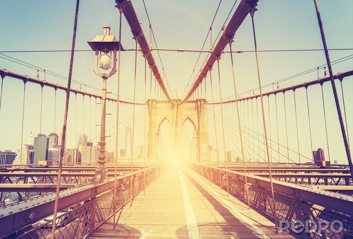 Tableau  Image stylisée vintage du pont de Brooklyn, NY.