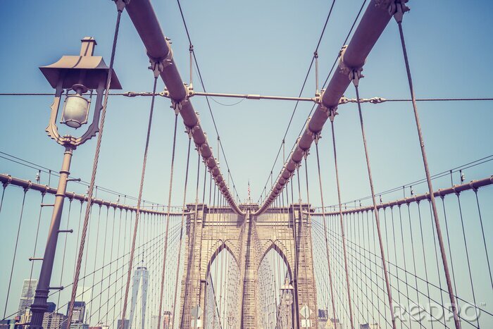 Tableau  Image vintage tonique du pont de Brooklyn, NYC.