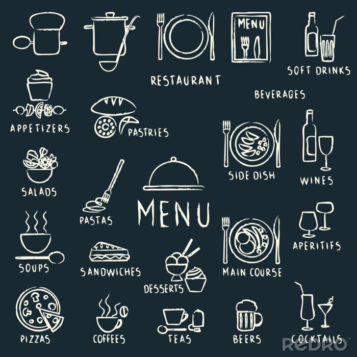 Tableau  Imitation d'un menu écrit à la craie