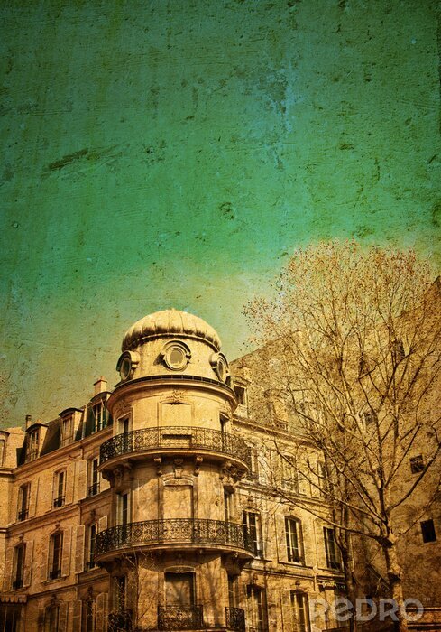 Tableau  Immeubles parisiens rétro