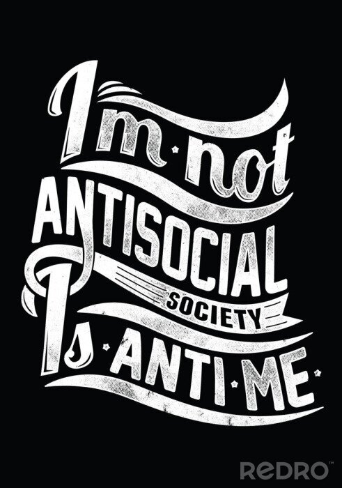 Tableau  Inscription antisociale sur fond sombre