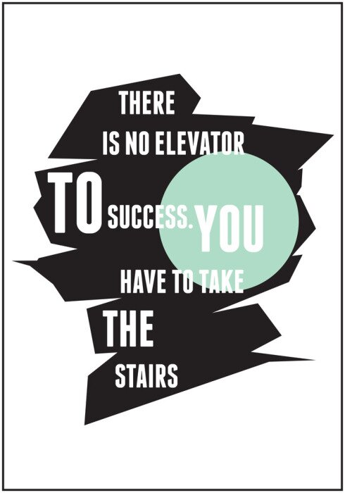 Tableau  Inscription motivante sur le succès sur fond noir