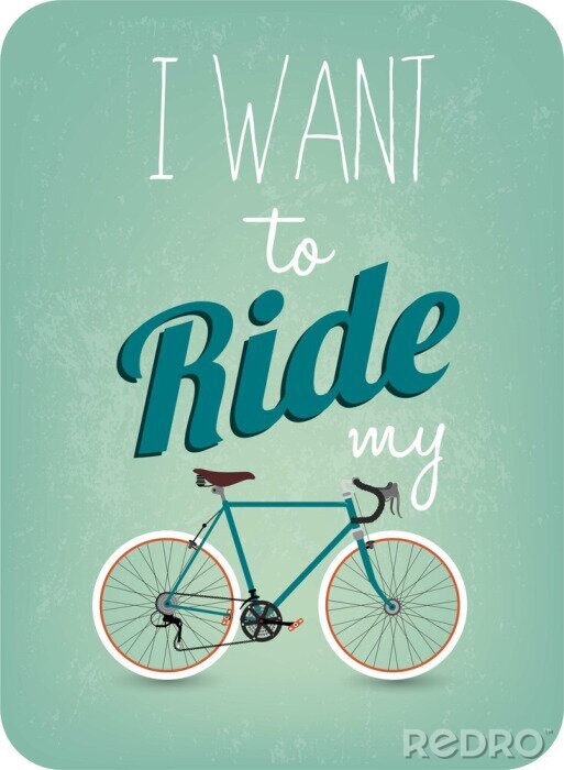Tableau  Inscriptions rétro avec un vélo