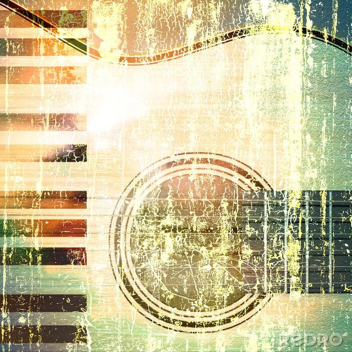 Tableau  instruments de musique de fond de jazz rock abstraites