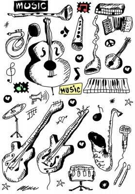 Tableau  Instruments de musique Doodle