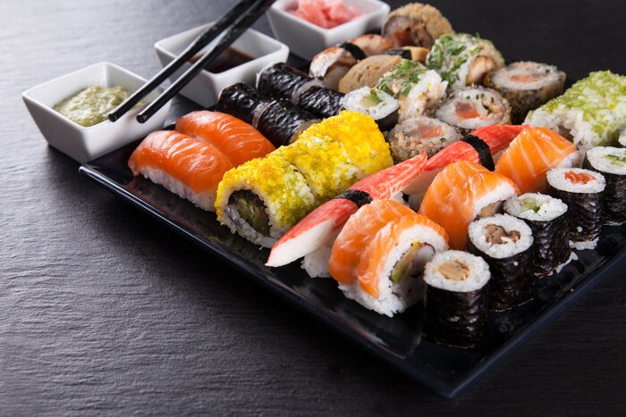 Tableau  Japonaise ensemble des fruits de mer de sushi