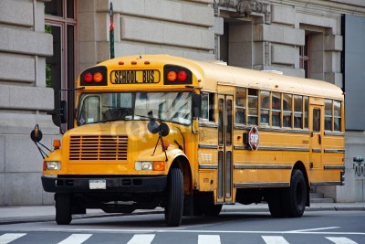 Tableau  Jaune, école, autobus, Manhattan, nouveau, York, ville, USA