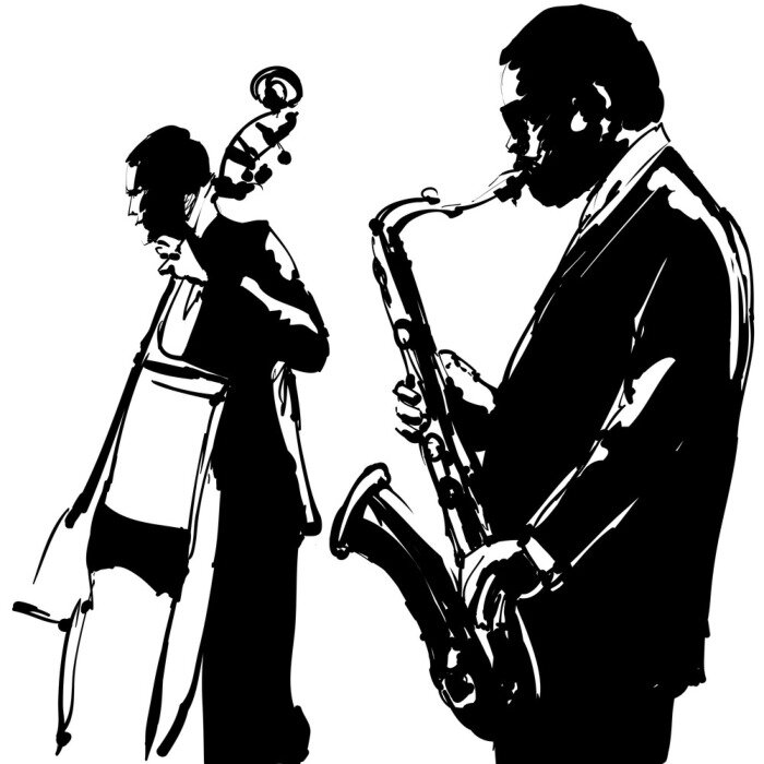 Tableau  Jazz avec saxophone et contrebasse