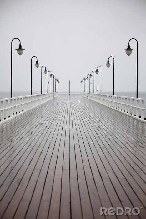 Tableau  Jetée à Gdynia sous la pluie