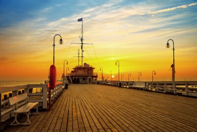 Jetée à Sopot soleil du soir