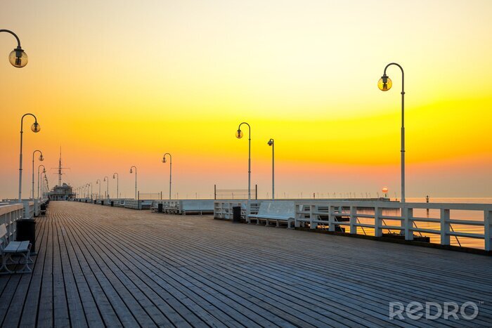 Tableau  Jetée au soleil couchant