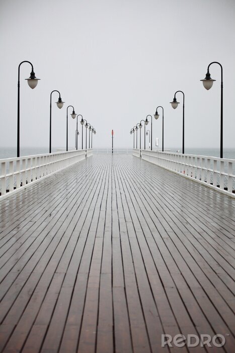 Tableau  Jetée humide temps de pluie