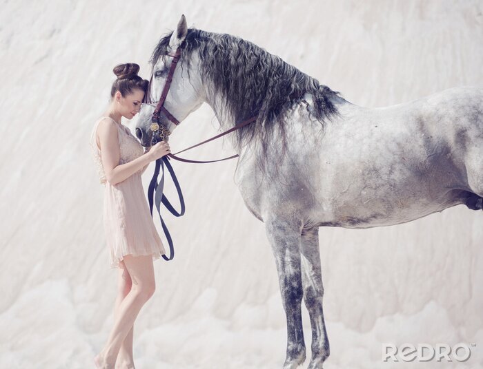 Tableau  Jeune femme avec un cheval