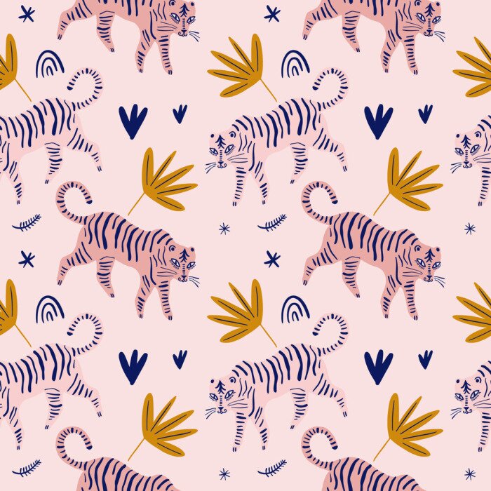 Tableau  Jolis tigres roses