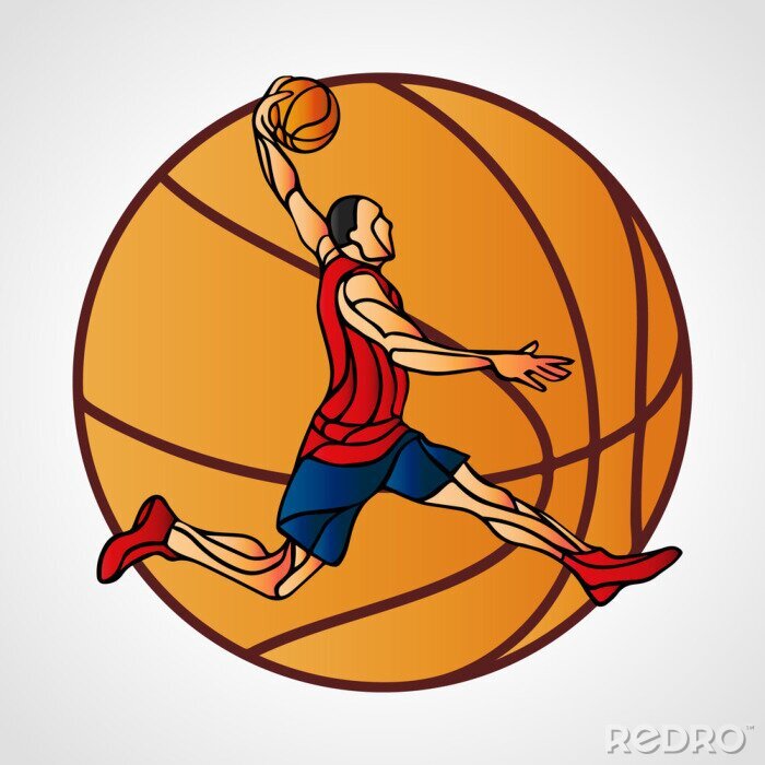 Tableau  joueur de basket-ball abstrait