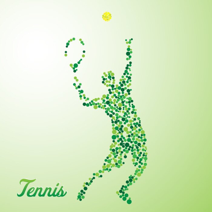 Tableau  Joueur de tennis Résumé tapé dans le ballon