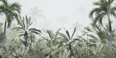 Jungle tropicale de palmiers et de bananiers