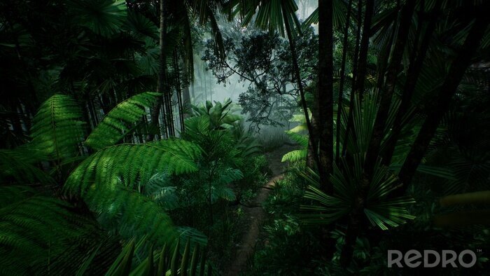 Tableau  Jungle vert foncé