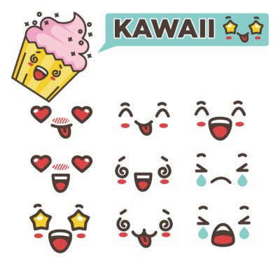 Tableau  Kawaii et emojis japonais