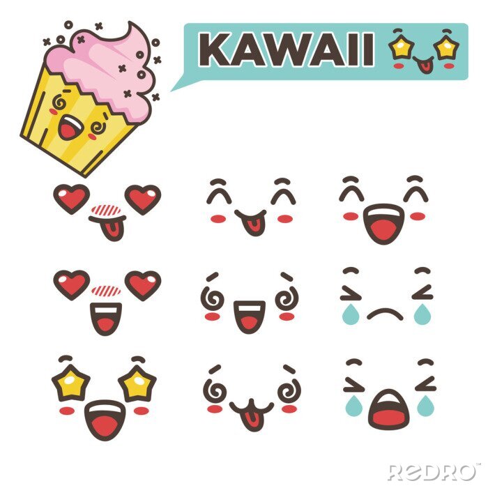 Tableau  Kawaii et emojis japonais