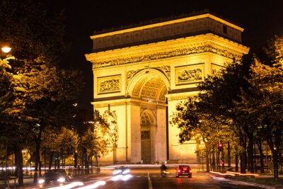 Tableau  L'Arc de Triomphe, la nuit, Paris, France.