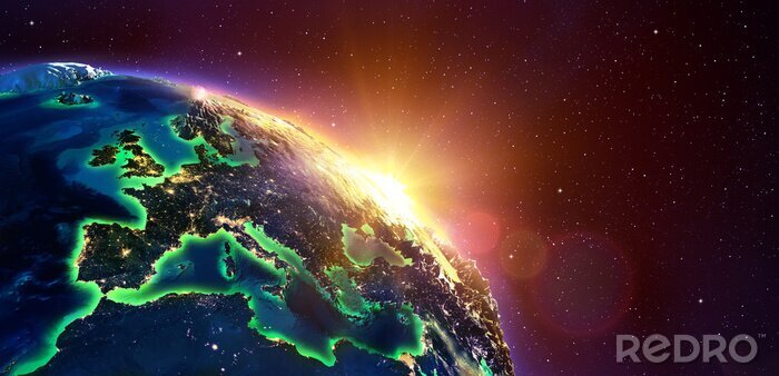 Tableau  L'Europe vue de Espace