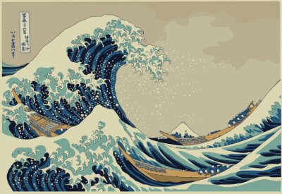 Tableau  La grande vague au large de Kanagawa - Hokusai