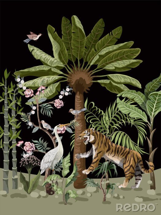 Tableau  La jungle dans une illustration élégante