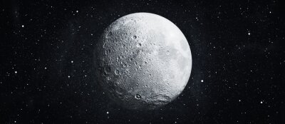 La lune sur fond d'étoiles la nuit
