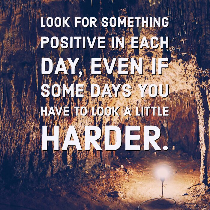 Tableau  La phrase sur le fond de la photo de la grotte