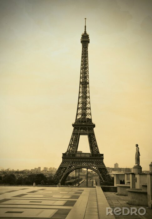 Tableau  La Tour Eiffel en sépia rétro