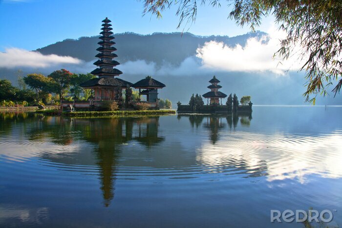 Tableau  Lac Bali en Asie