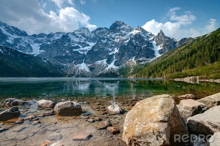 Tableau  Lac dans les montagnes polonaises