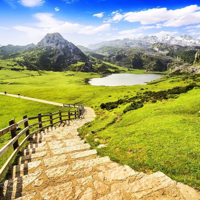 Tableau  Lac Ercina, l'un des lacs de Covadonga, dans les Asturies, en Espagne.