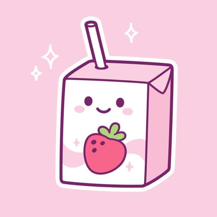 Tableau  Lait aux fraises Kawaii