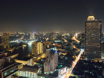 Tableau  Landscape Bangkok city  skyline night