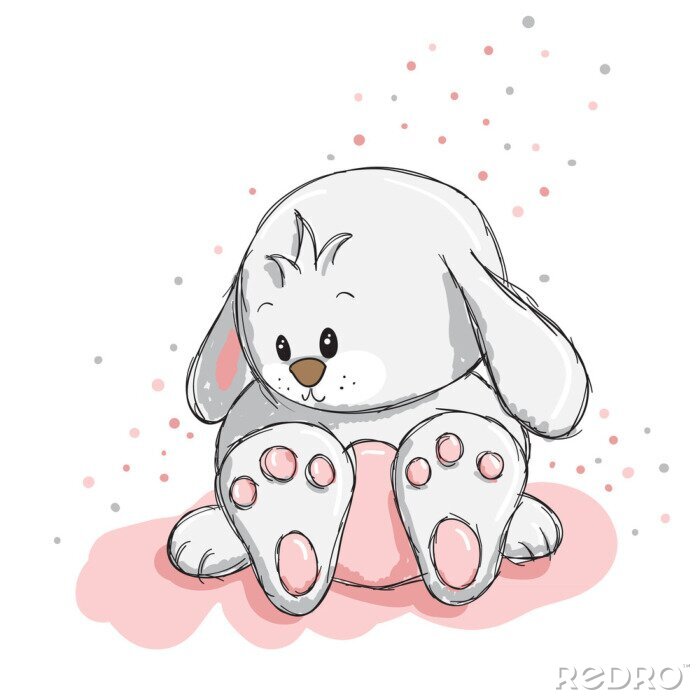 Tableau  Lapin blanc aux oreilles tombantes