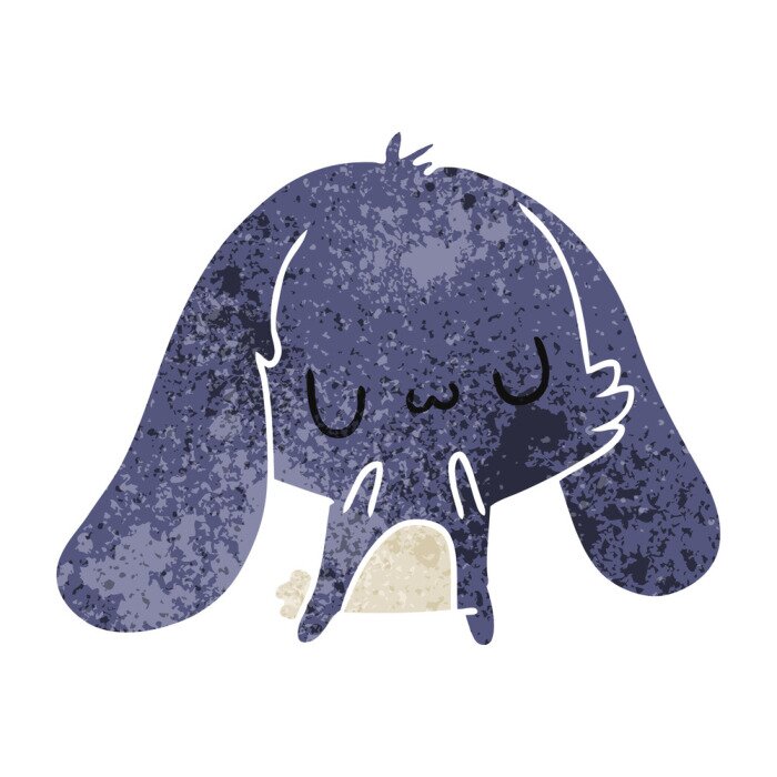 Tableau  Lapin bleu Kawaii