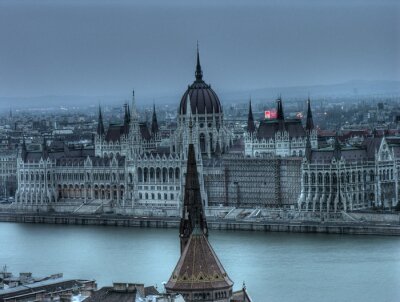 Tableau  Le bâtiment du Parlement hongrois (Országház) - HDR