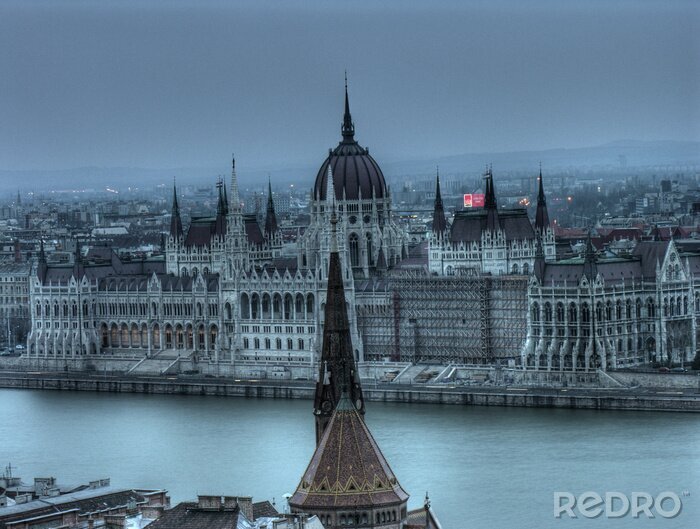Tableau  Le bâtiment du Parlement hongrois (Országház) - HDR