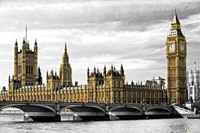 Tableau  Le Big Ben et le Palais du Parlement, Londres, Royaume-Uni.