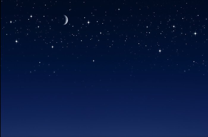 Tableau  Le ciel étoilé et la lune