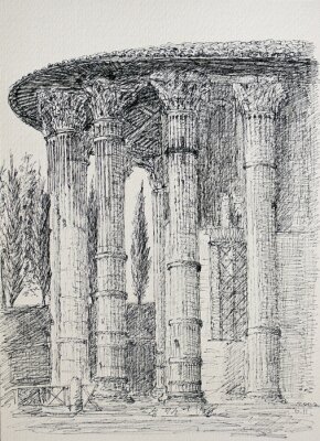 Tableau  Le Temple de Vesta à Rome, Italie