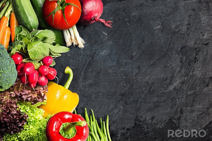 Tableau  Légumes sur fond de béton